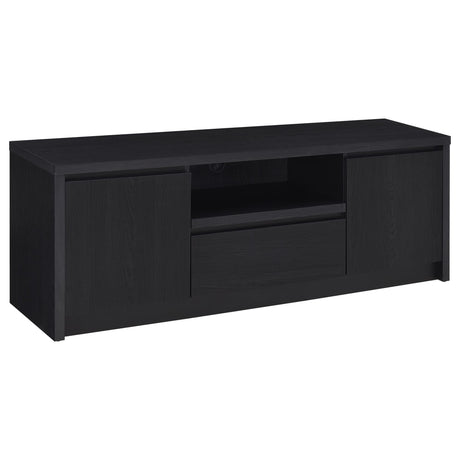Winfield 60-inch black 2-door TV stand front view