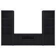 Winfield 3-piece black entertainment center front view