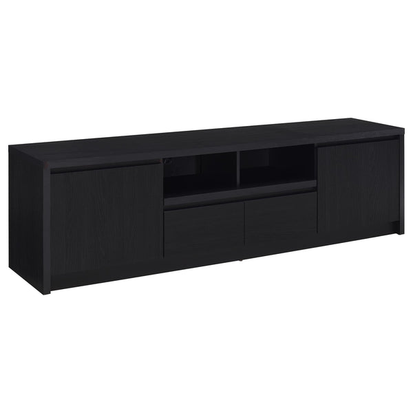 Winfield 78-inch black TV stand front view