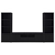 Winfield 3-piece Entertainment Center with 78-inch TV stand in black, front view