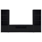 Winfield 3-piece Entertainment Center with 78-inch TV stand in black, front view