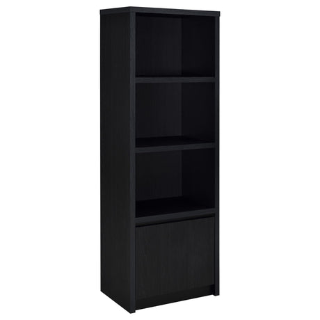 Winfield 3-shelf media tower in black, front view