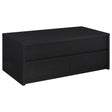 Knapp Lift Top Coffee Table with Dual Drawers Black front view