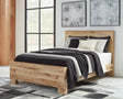 Hyanna Tan Queen Panel Bed angled side view