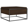 Fulton coffee table 30-inch square top in dark brown mango wood