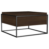 Fulton coffee table 30-inch square top in dark brown mango wood