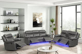Aiden Gray 3-piece reclining set sofa front angle