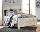 Bellaby Whitewash Queen Crossbuck Panel Bed front view
