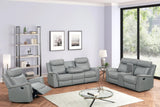 Sofia Gray 3-piece reclining sofa set front angle