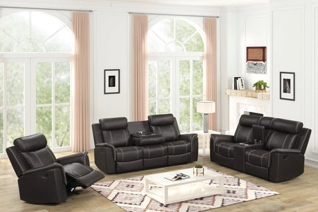 Sofia Espresso 3-Piece Reclining Set sofa view