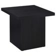 Max Square black engineered laminate end side table front view