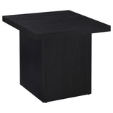 Max Square black engineered laminate end side table front view