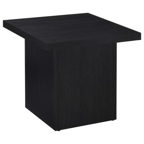 Max Square black engineered laminate end side table front view