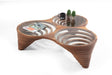 Front angle view of Olga Walnut Coffee Table showing walnut finish