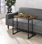 Front view of Dani Rectangular Snack Table with metal base
