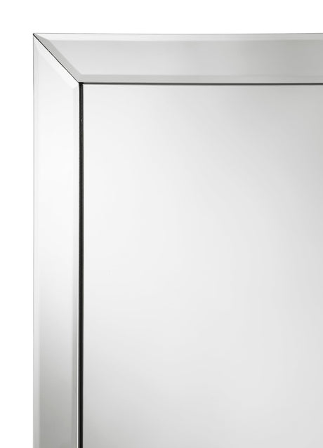 Soline Rectangle Cheval Mirror with beveled edge angled view