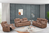 Sofia Brown 3-Piece Reclining Set front view