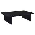 Max rectangular black engineered laminate coffee table, top view