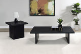 Max 2-piece black rectangular coffee table front angle