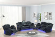 Hulk Black Gel Leather 3-Piece Power Reclining Set front view
