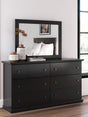 Maribel Black Dresser and Mirror frontal view