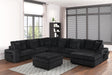 Bazooka Black 7-Piece Sectional Sofa front view showing full seating