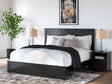 Maribel Black King Panel Bed headboard front view