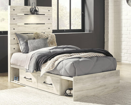 Cambeck Whitewash Twin Panel Bed front view