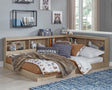 Oliah Natural Full Bookcase Storage Bed front view