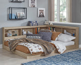 Oliah Natural Full Bookcase Storage Bed front view