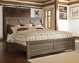 Juararo Dark Brown King Panel Bed front angle