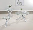 Kenzie 3-piece Round Coffee and End Table Set with Chrome Frame, front view