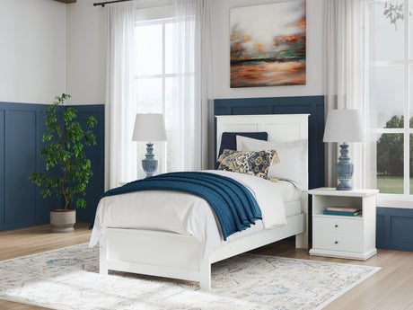 Bostwick Shoals White Twin Panel Bed front view