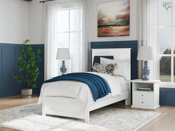 Bostwick Shoals White Twin Panel Bed front view