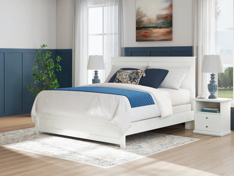 Bostwick Shoals White King Panel Bed front view