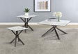Carvell 3-piece square coffee and end table set in Mirage White, front view