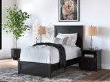 Maribel Black Twin Panel Bed front angle