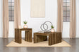 Odilia 2-piece solid wood coffee and end table set in auburn finish, front view