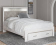 Altyra White Queen Upholstered Storage Bed front view