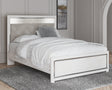 Altyra White Queen Upholstered Panel Bed front angle