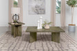Andando 2-piece Mango Wood Coffee and End Table Set with coffee table angled front view