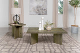 Andando 2-piece Mango Wood Coffee and End Table Set with coffee table angled front view