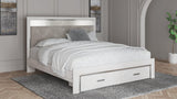 Altyra White King Upholstered Storage Bed front angle