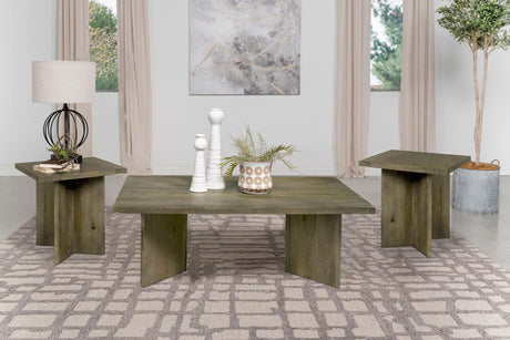 Andando 3-piece coffee and end table set Mango Brown front view