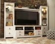 Willowton Whitewash 4-Piece Entertainment Center full set
