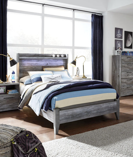 Baystorm Gray Full Panel Bed front view