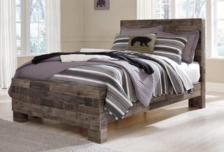Derekson Multi Gray Full Panel Bed front angle view