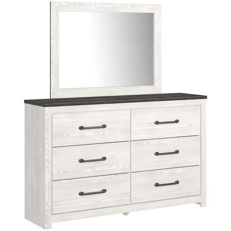 Gerridan White and Gray dresser and mirror front view