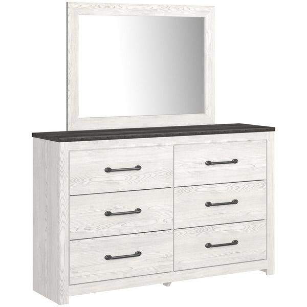 Gerridan White and Gray dresser and mirror front view