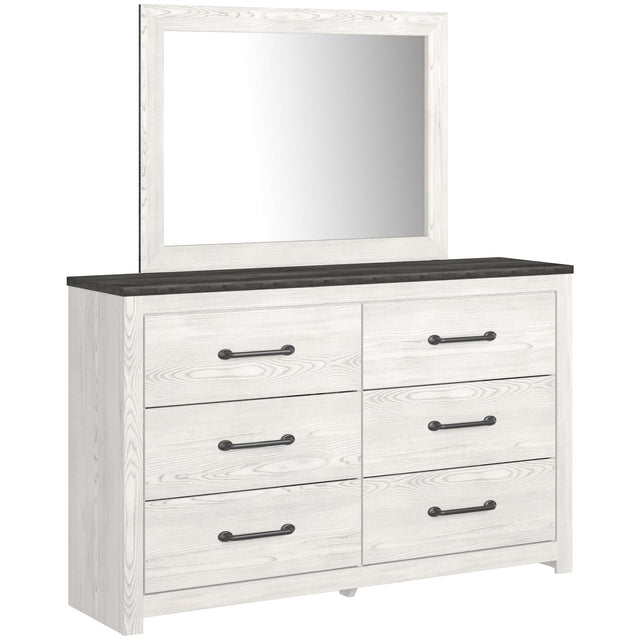 Gerridan White and Gray dresser and mirror front view